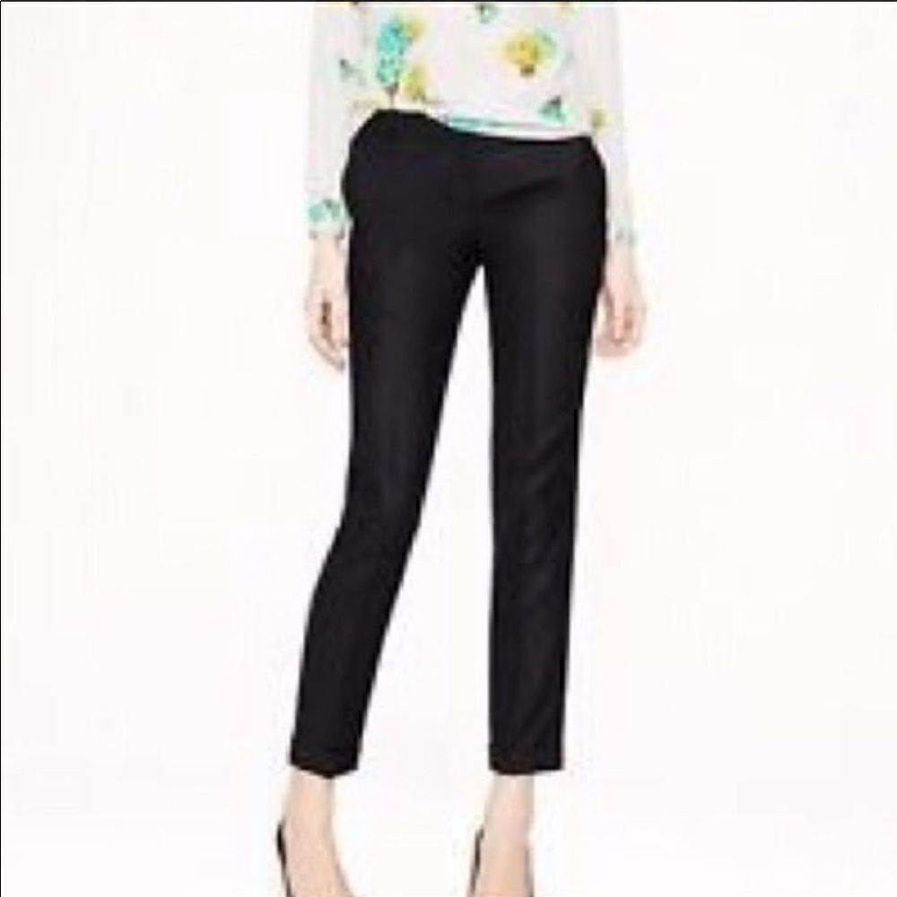 j Crew favorite Tollegno Italian wool trousers size 4 in black